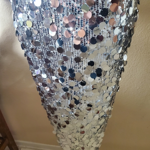 Petal & Pup Silver Sequin Midi Dress - Picture 7 of 14